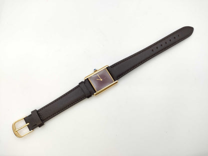 Cartier Must Tank 6 132820 Bordeaux Dial Manual Winding Women's Watch