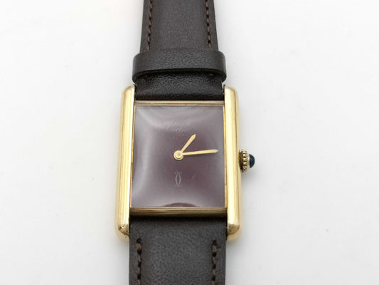 Cartier Must Tank 6 132820 Bordeaux Dial Manual Winding Women's Watch