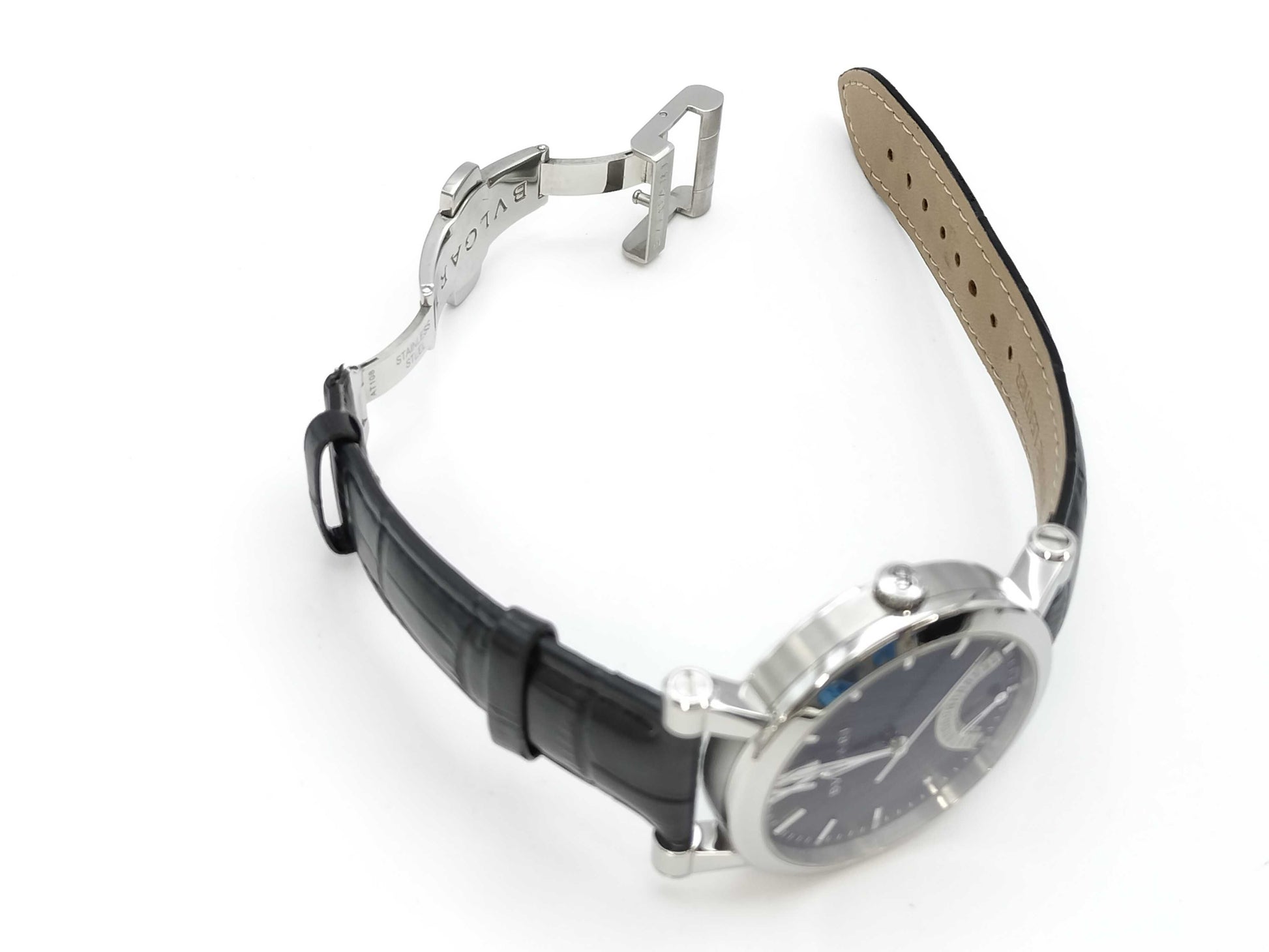 BVLGARI Solitaire SB42SDR O1360 Automatic Black Dial Men's Watch