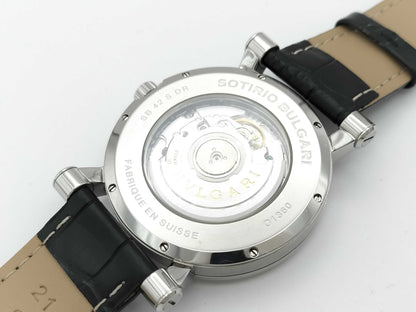 BVLGARI Solitaire SB42SDR O1360 Automatic Black Dial Men's Watch