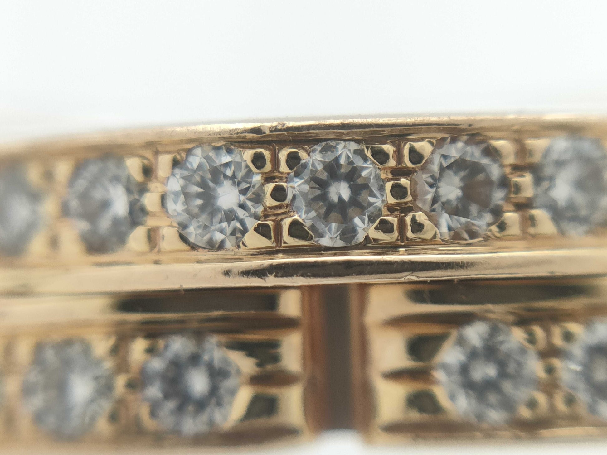 Cartier Maillon Panthère #49 Half Diamond PG Au750 5.5g Ring 