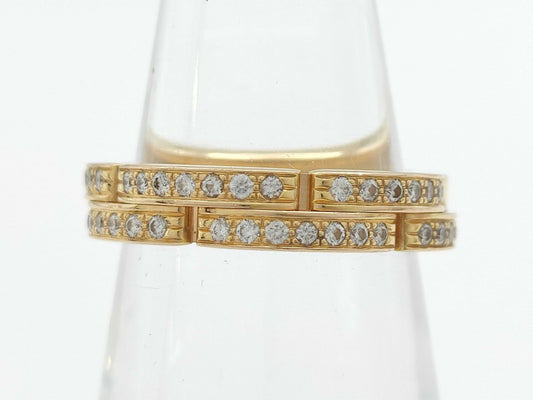 Cartier Maillon Panthère #49 Half Diamond PG Au750 5.5g Ring 