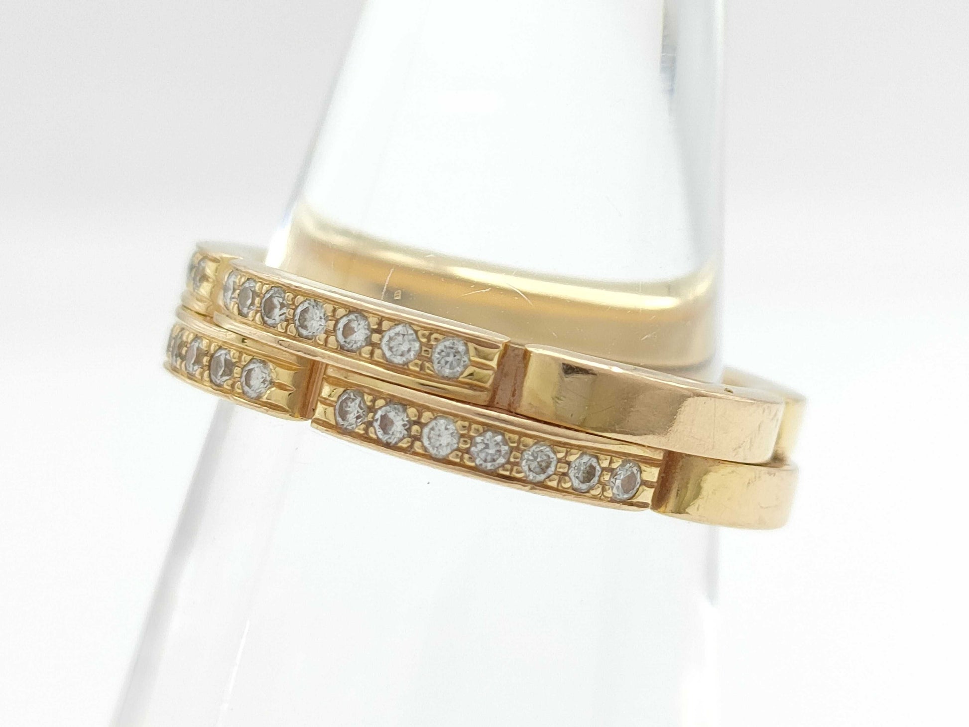 Cartier Maillon Panthère #49 Half Diamond PG Au750 5.5g Ring 