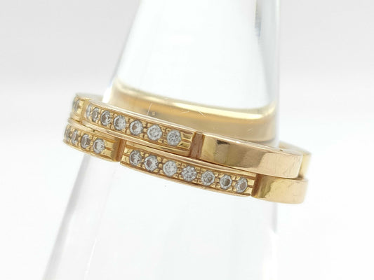 Cartier Maillon Panthère #49 Half Diamond PG Au750 5.5g Ring 