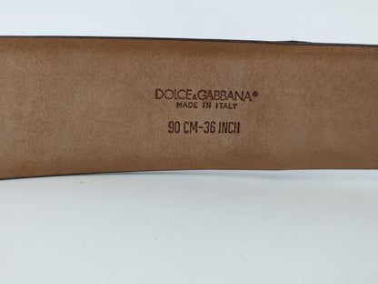 DOLCE&GABBANA Dolce&Gabbana Harako Leather Leopard Print Belt 90cm