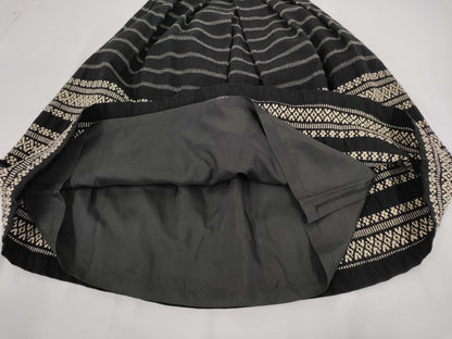 COMME des GARCONS COMME de GARCONS COMME de GARCONS COMME des GARCONS Early Archive AD1989 Wool Striped All-Over Print Flared Skirt Black Size M Skirt
