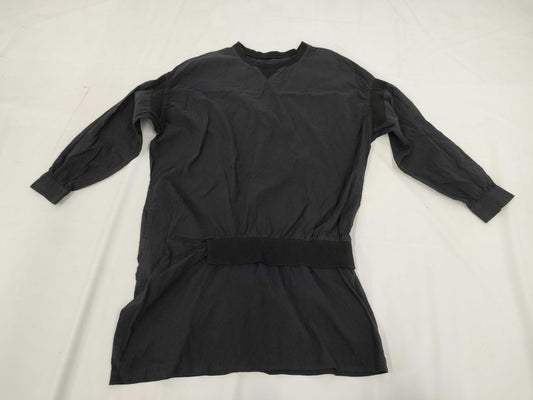 Ys Yohji Yamamoto Ribbed Cotton Long Sleeve Dress, Black, Size 2