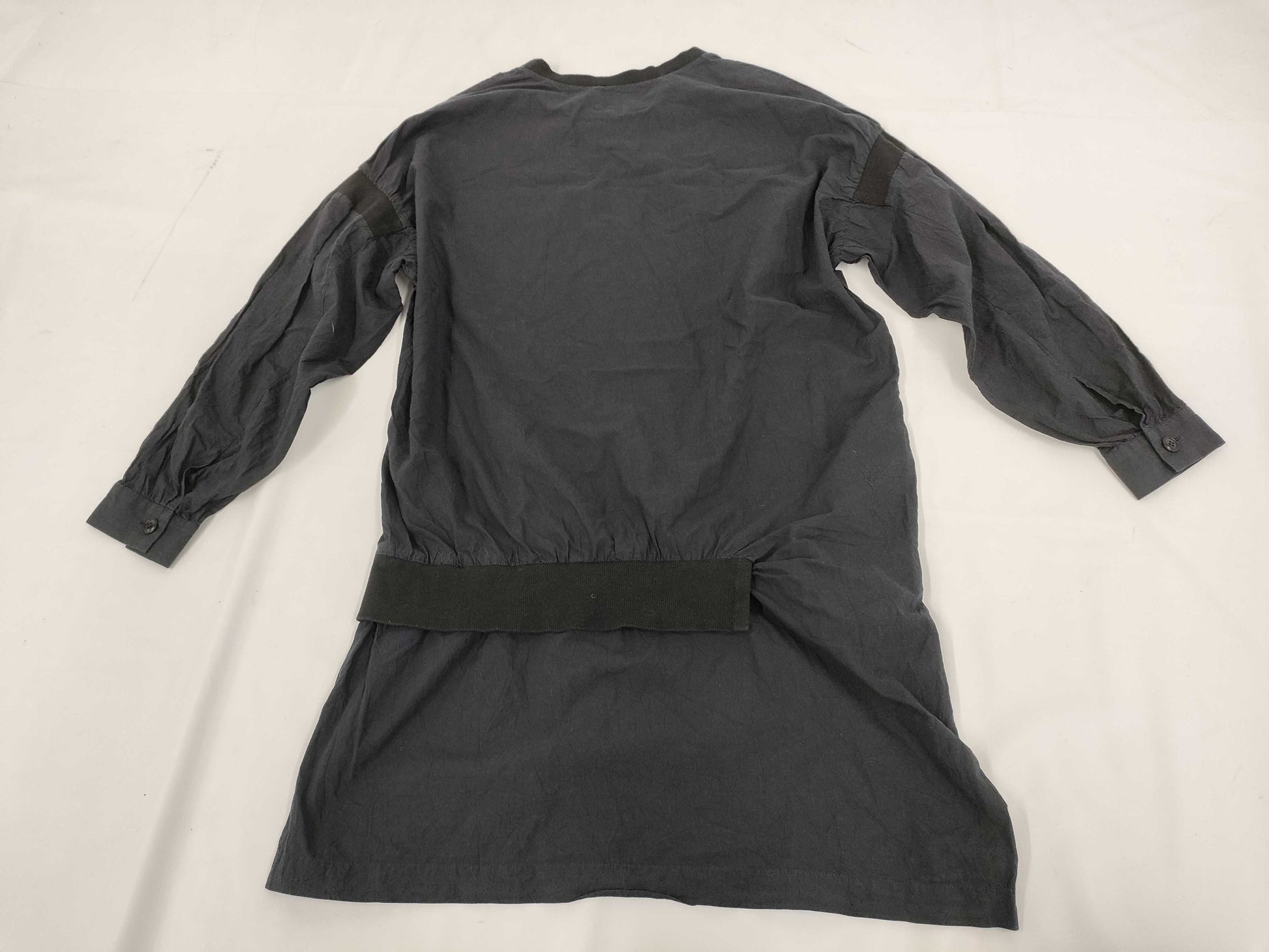 Ys Yohji Yamamoto Ribbed Cotton Long Sleeve Dress, Black, Size 2