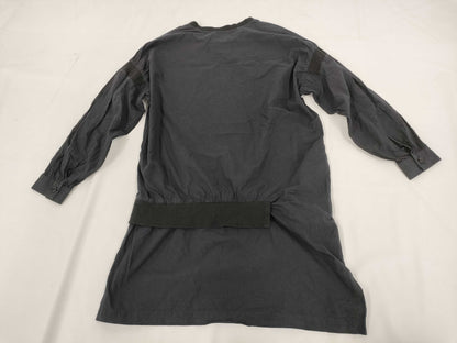 Ys Yohji Yamamoto Ribbed Cotton Long Sleeve Dress, Black, Size 2