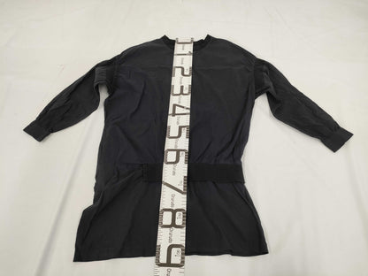 Ys Yohji Yamamoto Ribbed Cotton Long Sleeve Dress, Black, Size 2