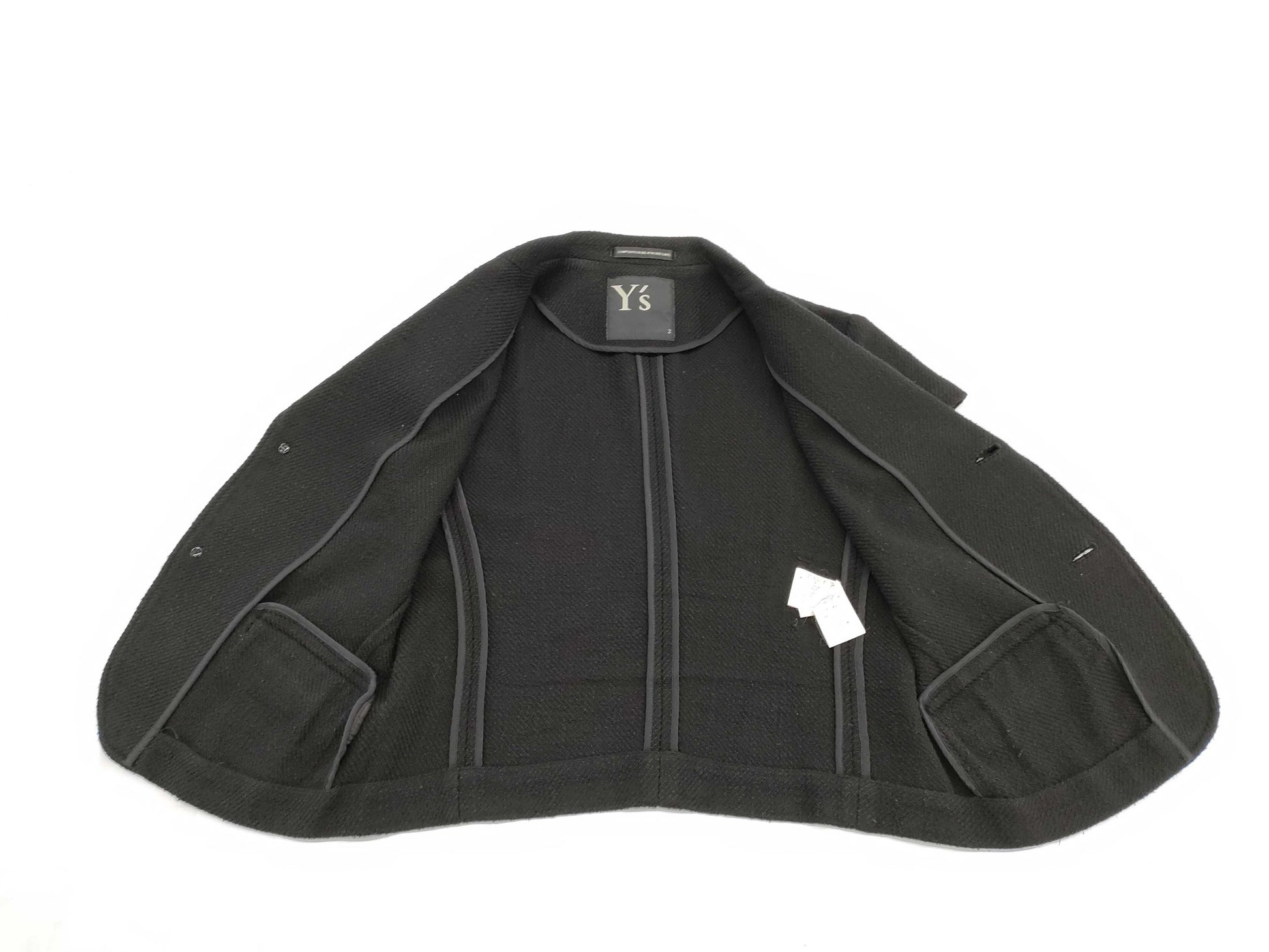 Ys Yohji Yamamoto 2/4 Sleeve Single Breasted Jacket, Black, Size 2