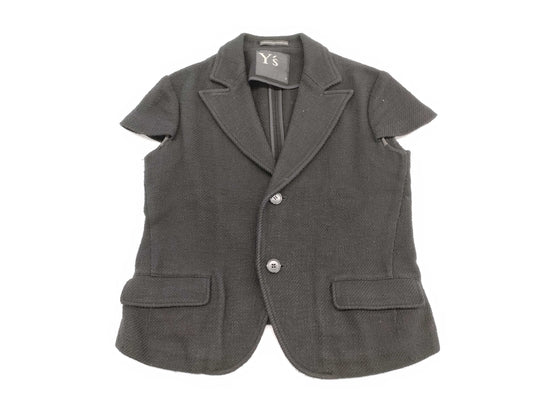 Ys Yohji Yamamoto 2/4 Sleeve Single Breasted Jacket, Black, Size 2