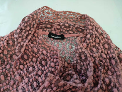 COMME des GARÇONS toricot COMME des GARÇONS early archive all-over print lace ruffle long sleeve blouse pink top