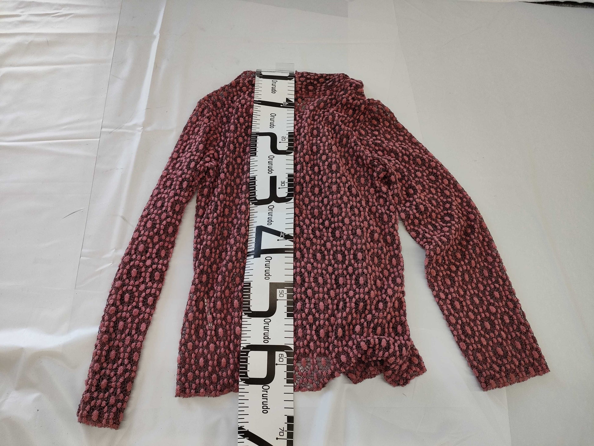COMME des GARÇONS toricot COMME des GARÇONS early archive all-over print lace ruffle long sleeve blouse pink top