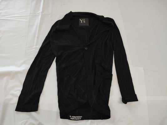 Ys Yohji Yamamoto Born Product Collared Cardigan, Black, Size 2