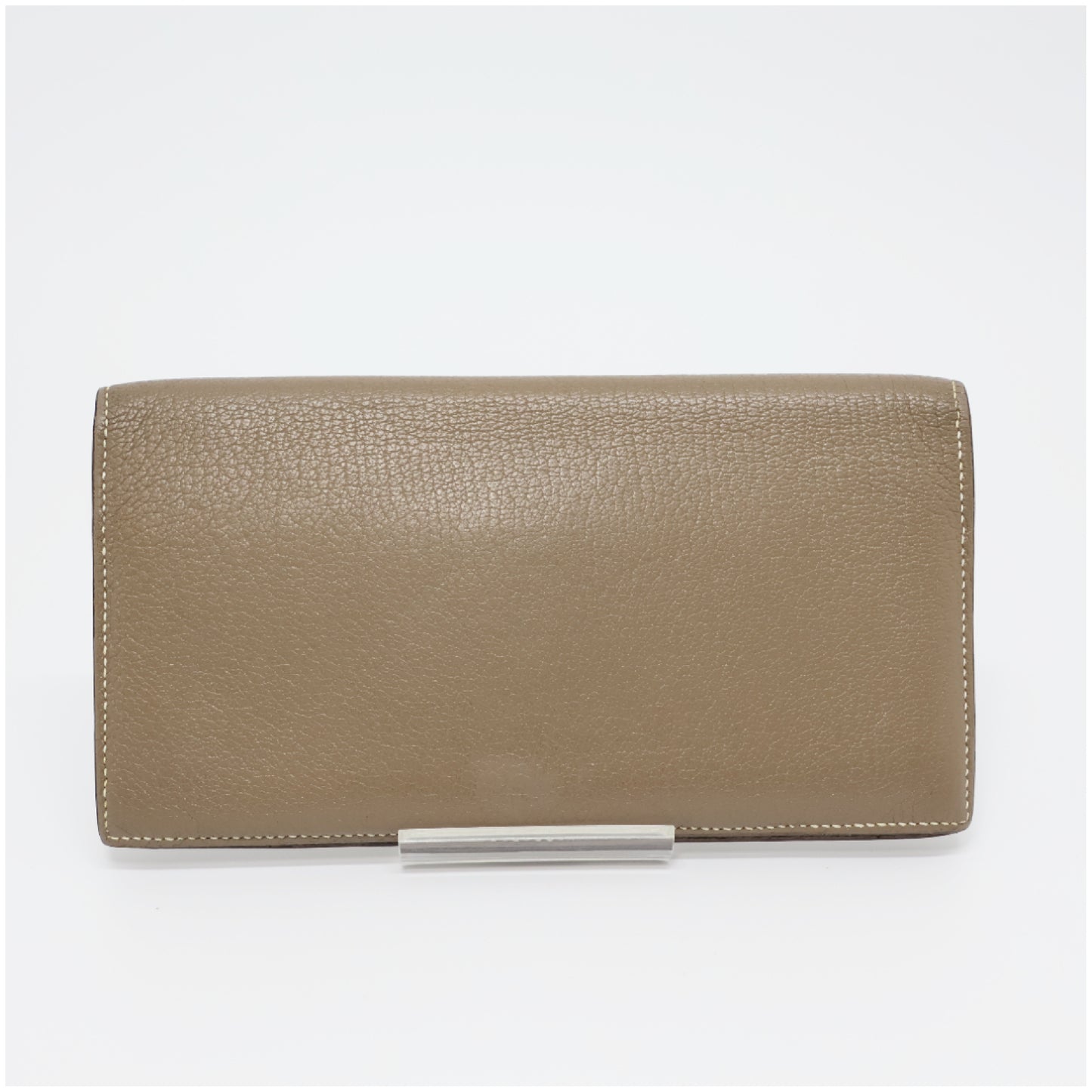 HERMES HERMES Evelyn Wallet Billfold Etoupe Chevre □N Stamp Billfold
