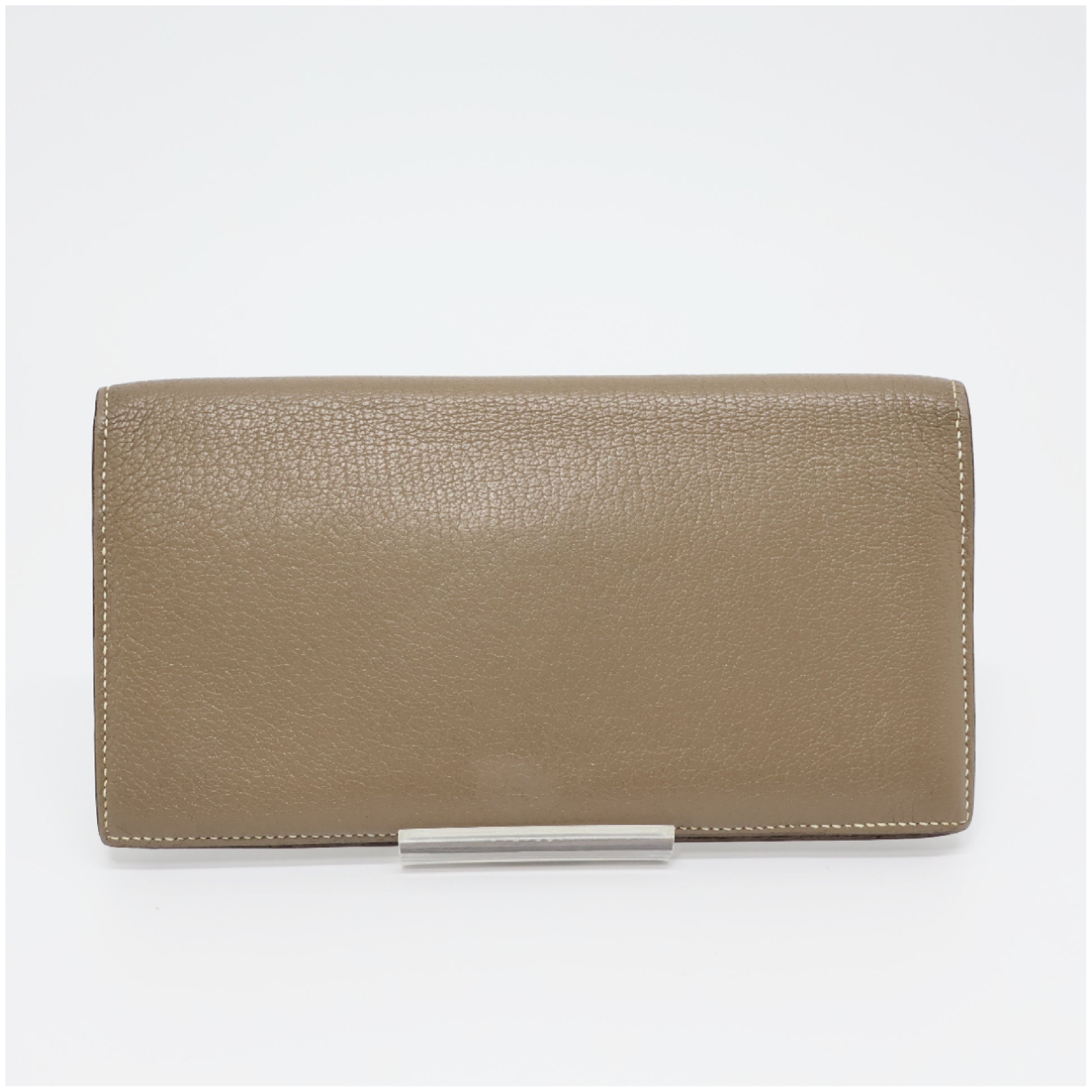 HERMES HERMES Evelyn Wallet Billfold Etoupe Chevre □N Stamp Billfold