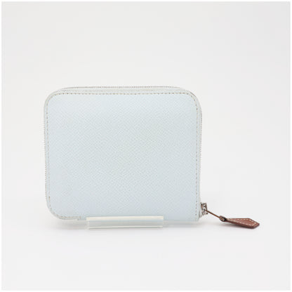 HERMES Azap Silk In Compact Bleu Brume Epsom Leather Y Stamp Wallet