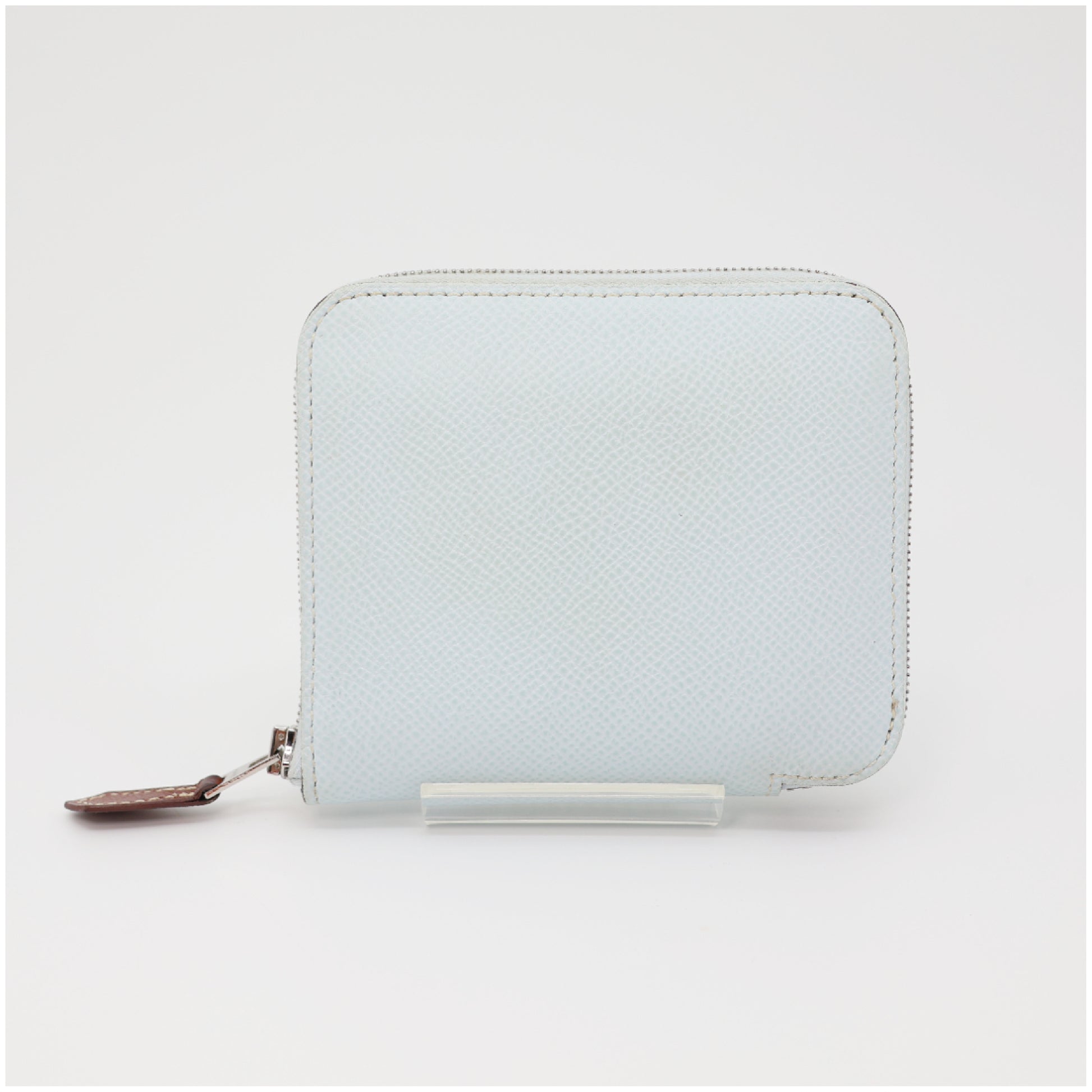 HERMES Azap Silk In Compact Bleu Brume Epsom Leather Y Stamp Wallet