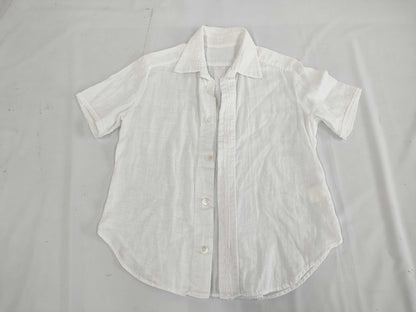 Ys Yohji Yamamoto Linen Short Sleeve Shirt, White, Size 2