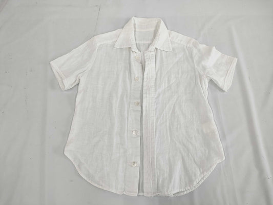 Ys Yohji Yamamoto Linen Short Sleeve Shirt, White, Size 2