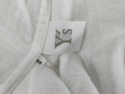 Ys Yohji Yamamoto Linen Short Sleeve Shirt, White, Size 2