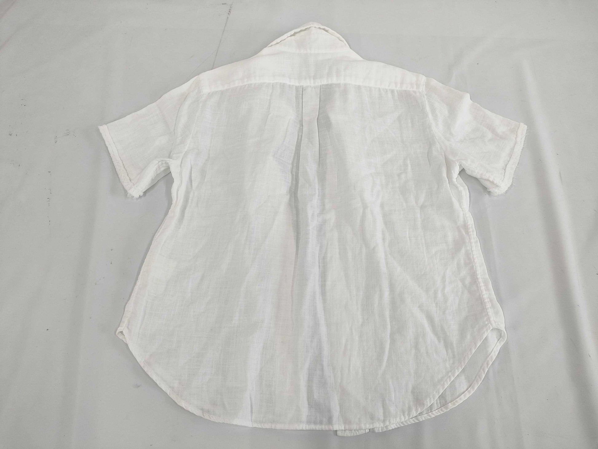 Ys Yohji Yamamoto Linen Short Sleeve Shirt, White, Size 2