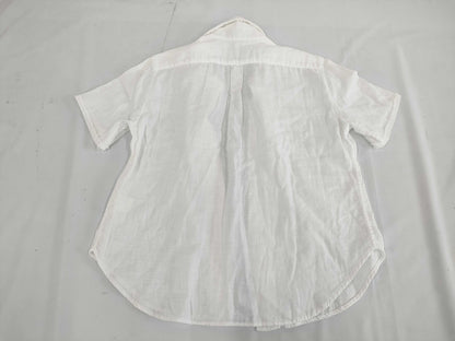 Ys Yohji Yamamoto Linen Short Sleeve Shirt, White, Size 2