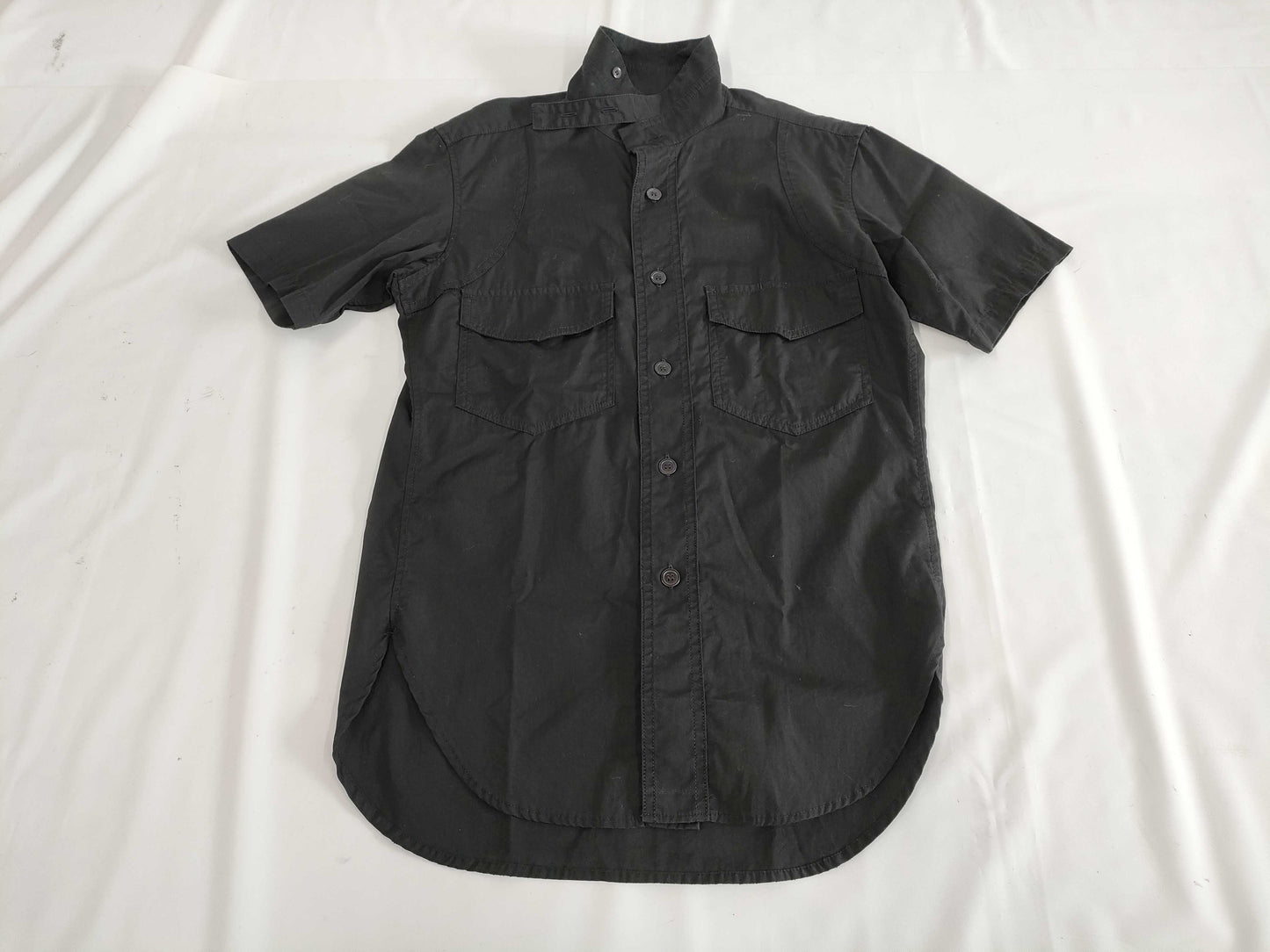 Ys Yohji Yamamoto Pocket Short Sleeve Shirt, Black, Size 2