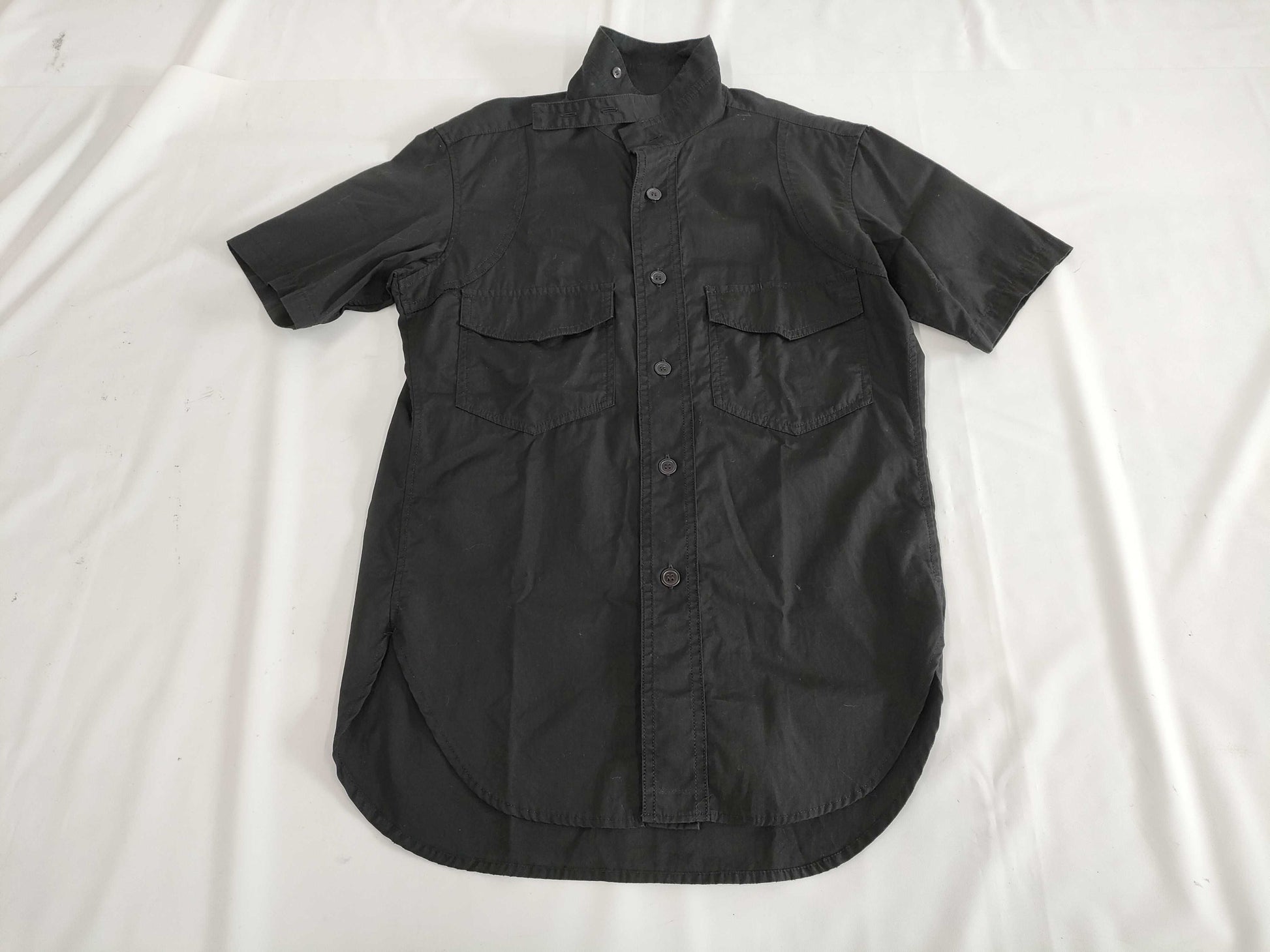 Ys Yohji Yamamoto Pocket Short Sleeve Shirt, Black, Size 2