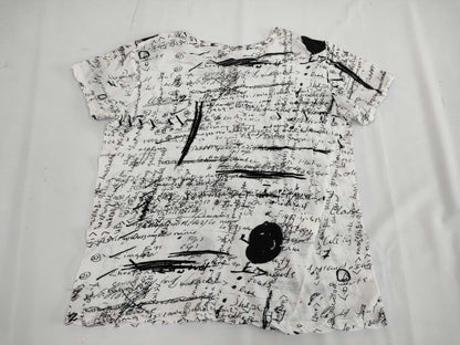 Ys Yohji Yamamoto All-Over Print T-Shirt, Short Sleeve, White, Size 2
