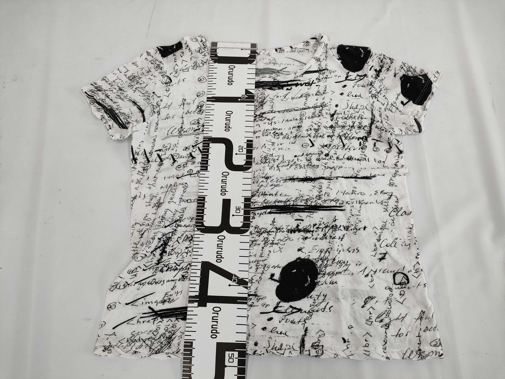 Ys Yohji Yamamoto All-Over Print T-Shirt, Short Sleeve, White, Size 2