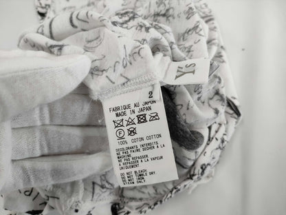 Ys Yohji Yamamoto All-Over Print T-Shirt, Short Sleeve, White, Size 2