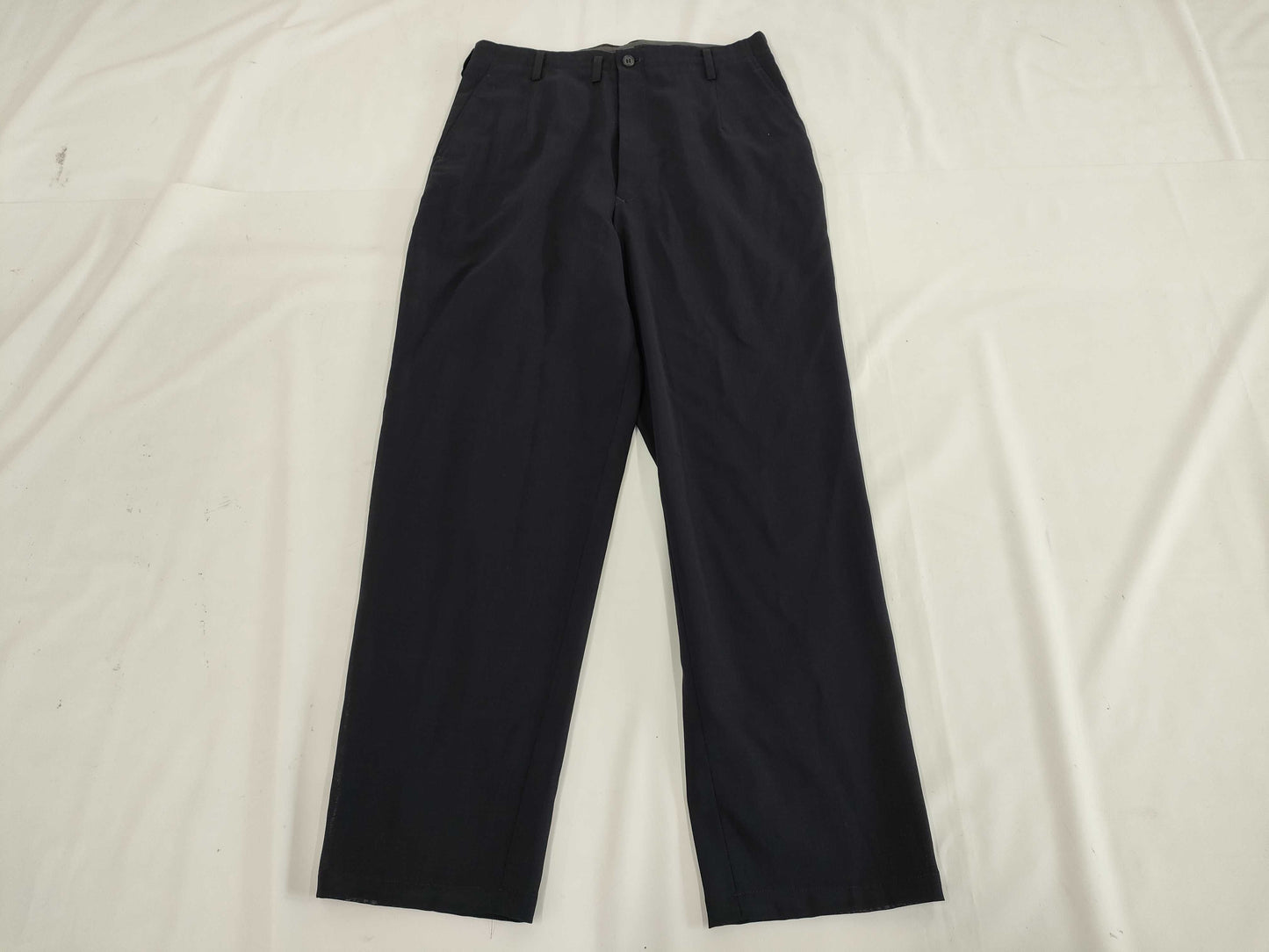 Ys Yohji Yamamoto Wool See-Through Slacks Navy Pants