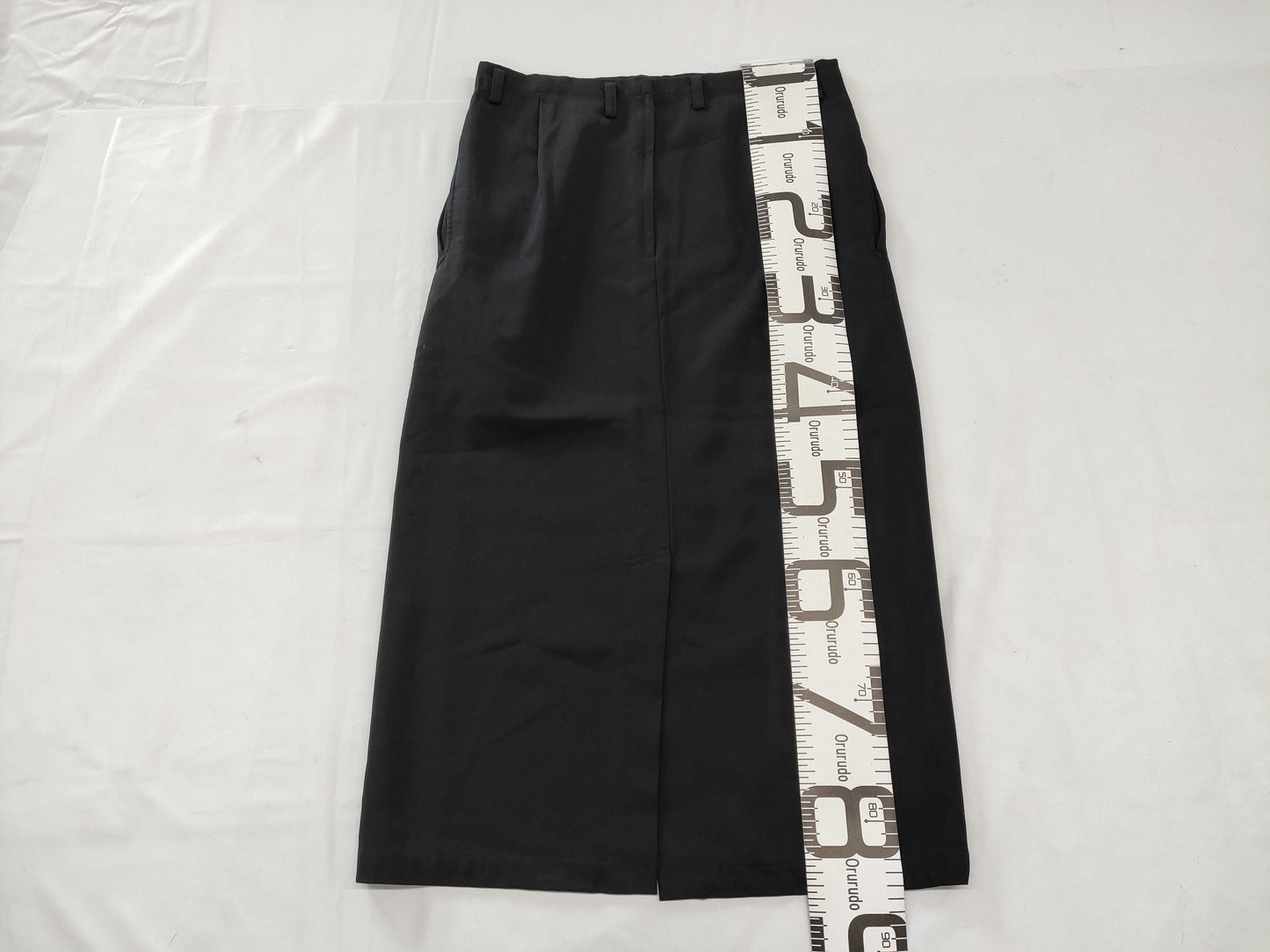 Ys Yohji Yamamoto wool tight long skirt in black