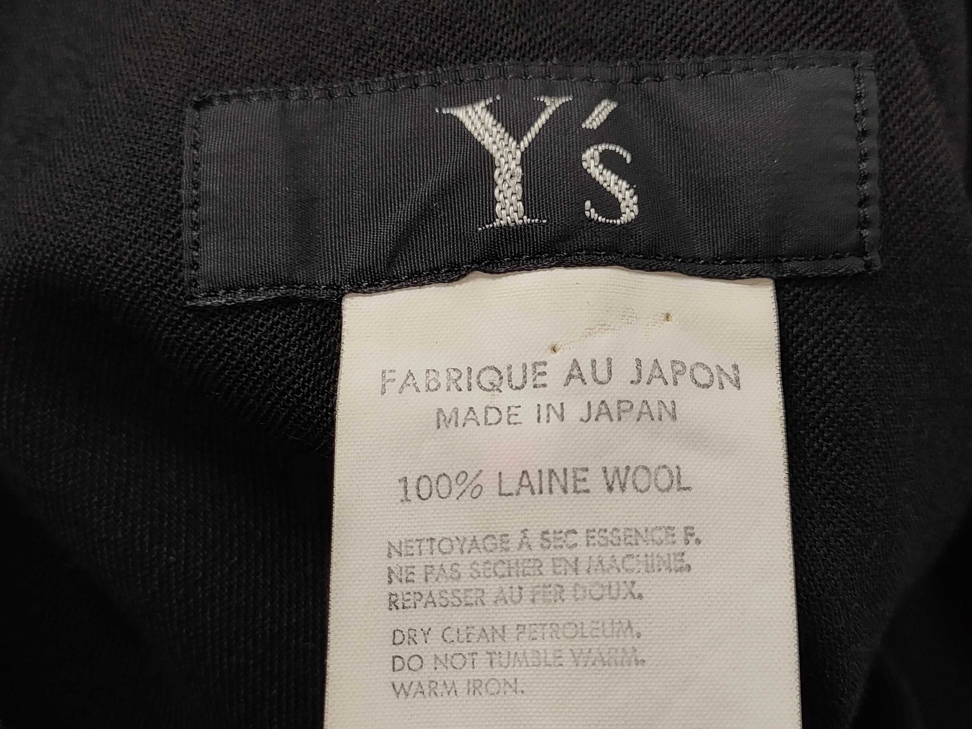 Ys Yohji Yamamoto wool tight long skirt in black