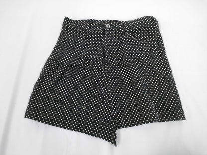 Ys Yohji Yamamoto Polka Dot Pattern Asymmetrical Shorts Black Size 2 Pants