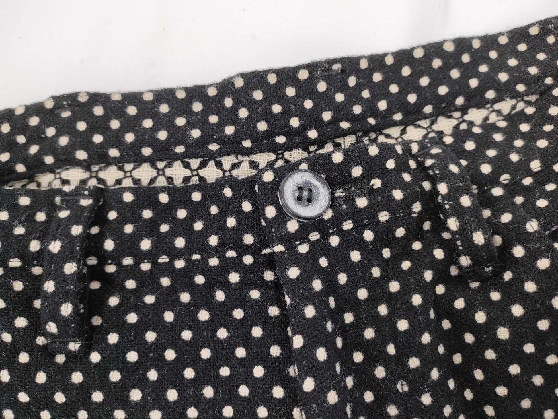 Ys Yohji Yamamoto Polka Dot Pattern Asymmetrical Shorts Black Size 2 Pants