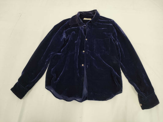 COMME des GARCONS robe de chambre COMME de GARCONS robe de chambre COMME de GARCONS early archive velour see-through long-sleeved shirt navy