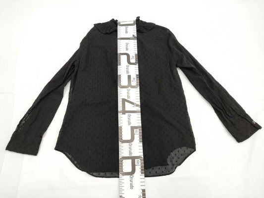COMME des GARCONS toricot COMME des GARCONS early archive see-through ruffle long-sleeved blouse in black, size M