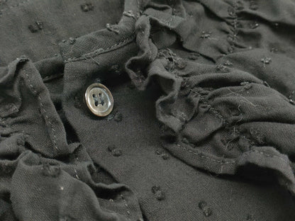 COMME des GARCONS toricot COMME des GARCONS early archive see-through ruffle long-sleeved blouse in black, size M