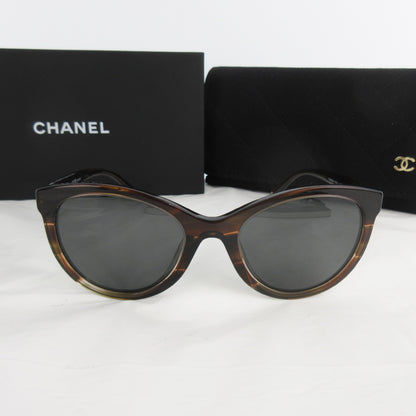  CHANEL Unused Panto Shape Eyewear Logo Brown 5523-U C1757/48 Sunglasses