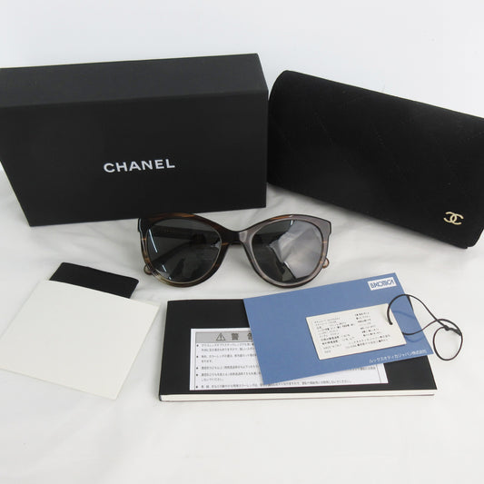  CHANEL Unused Panto Shape Eyewear Logo Brown 5523-U C1757/48 Sunglasses