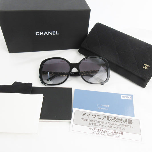  CHANEL Unused Eyewear Chain with Coco Mark Logo 5470-Q-A c.622/S6 Black Gold Hardware Sunglasses/Eyeglasses
