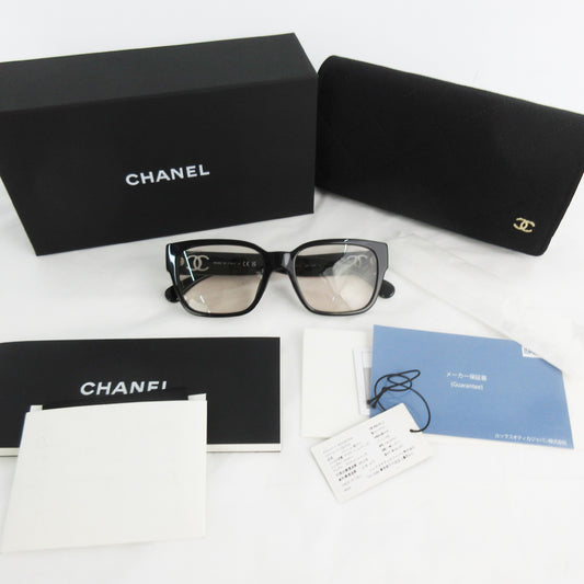  CHANEL Unused 3475-S-A c.501/SW Coco Mark Square Shape Optical Eyewear Black Pink Sunglasses