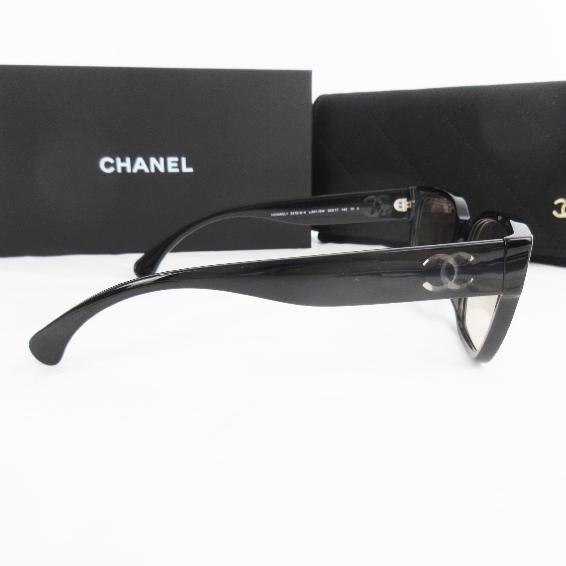  CHANEL Unused 3475-S-A c.501/SW Coco Mark Square Shape Optical Eyewear Black Pink Sunglasses