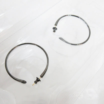 Unused CAREERING PLACEBO 1301 Black Hoop Ring/Earrings, K18 SV925, Original Price: 52,800 yen