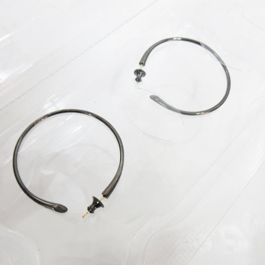 Unused CAREERING PLACEBO 1301 Black Hoop Ring/Earrings, K18 SV925, Original Price: 52,800 yen