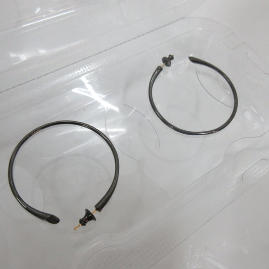 Unused CAREERING PLACEBO 1101 Black Hoop Ring Earrings, K18 SV925, Original Price: 47,300 yen