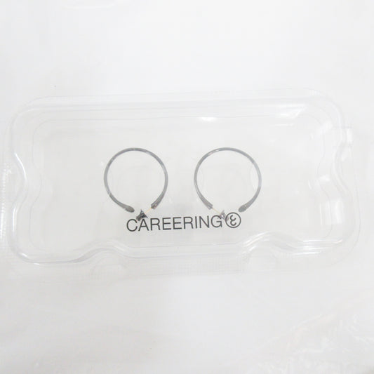 Unused CAREERING PLACEBO 1101 Black Hoop Ring Earrings, K18 SV925, Original Price: 47,300 yen